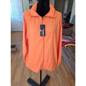 New XXL Zeagoo Orange Lightweight Hooded Long Sleeve Windbreaker Jacket Hoodie